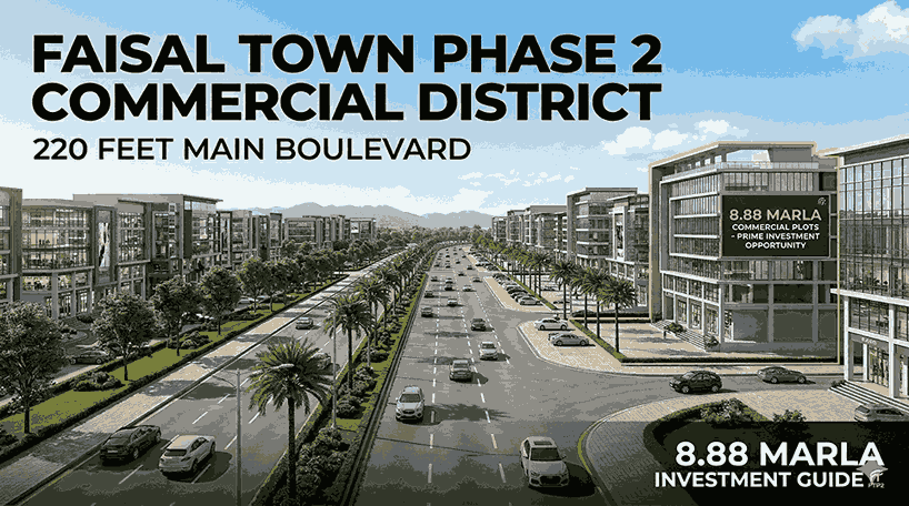 220 Feet Main Boulevard Commercial District – Faisal Town Phase 2
