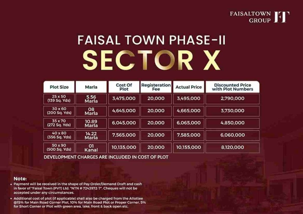 Sector X Payment Plan Faisal Town Phase 2 islamabad new