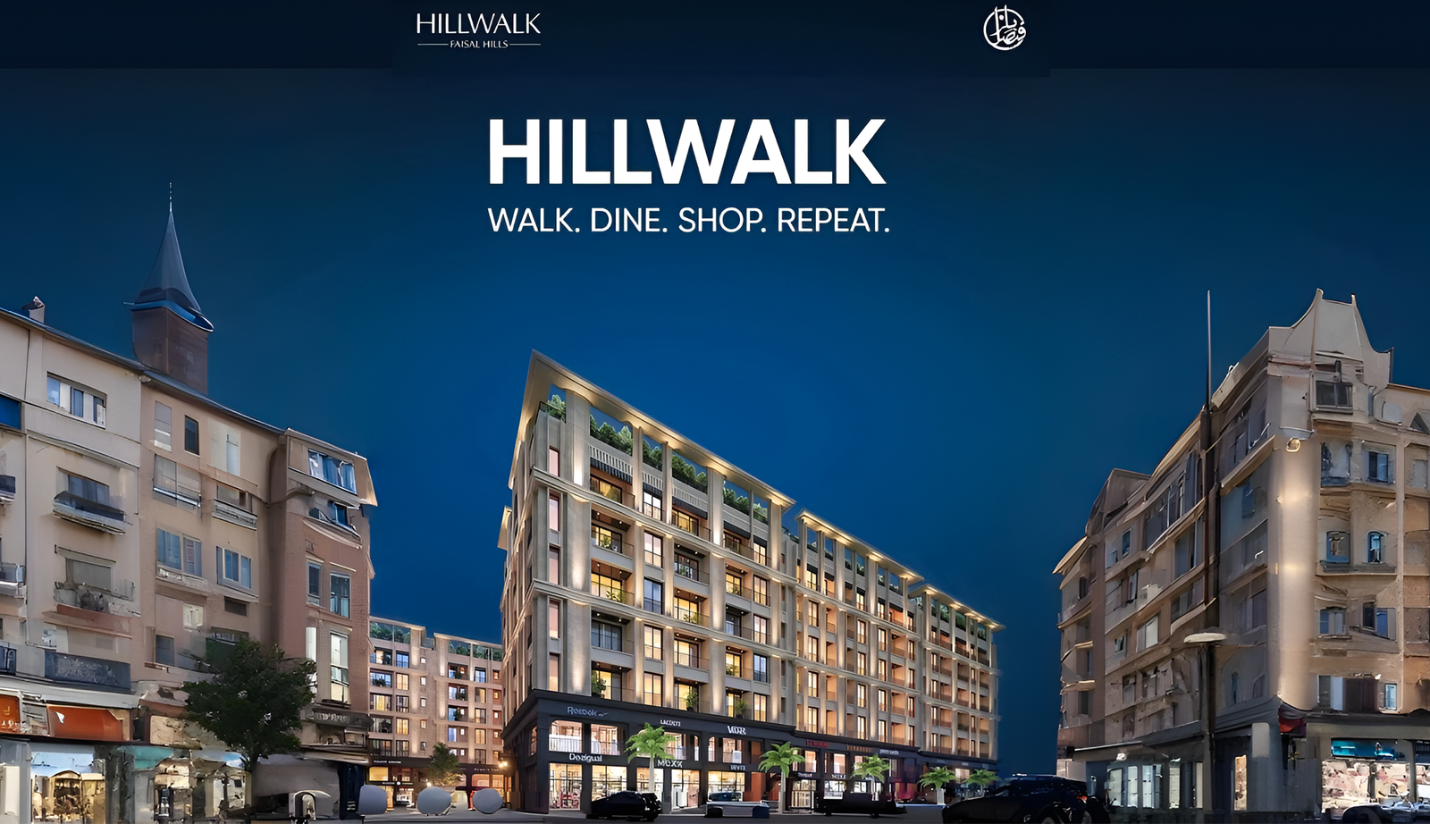 Hills Walk commercial street development inside Faisal Hills